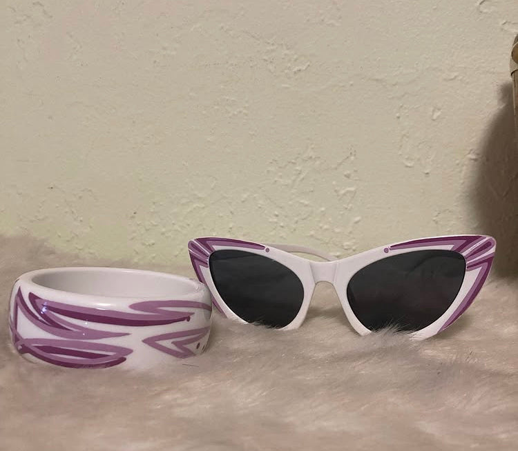 Bangle & Sunnies Set - White SET